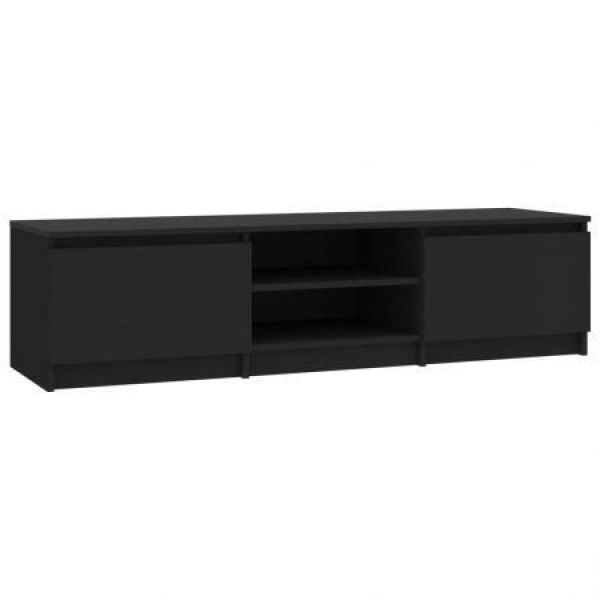 TV Cabinet Black 140x40x35.5 Cm Chipboard.