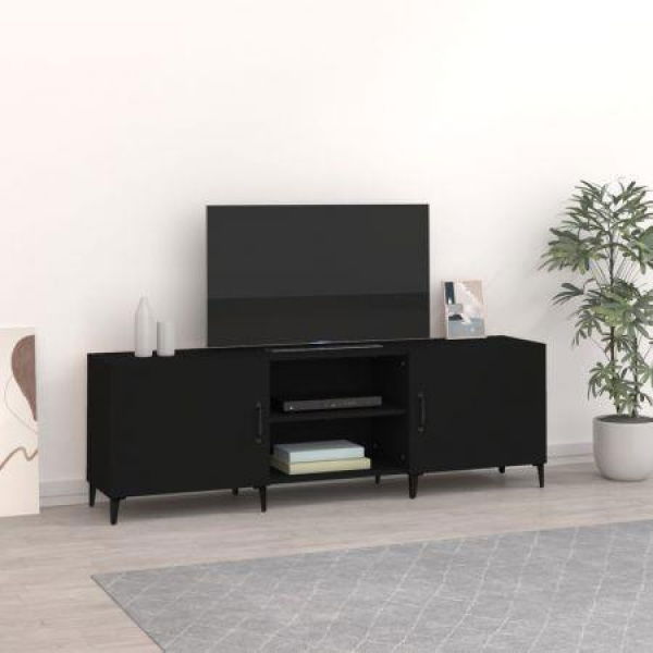 TV Cabinet Black 150x30x50 Cm Engineered Wood