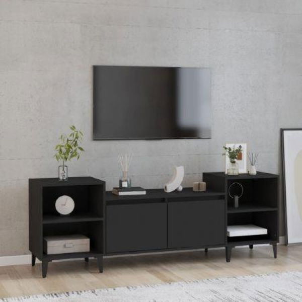 TV Cabinet Black 160x35x55 Cm Engineered Wood