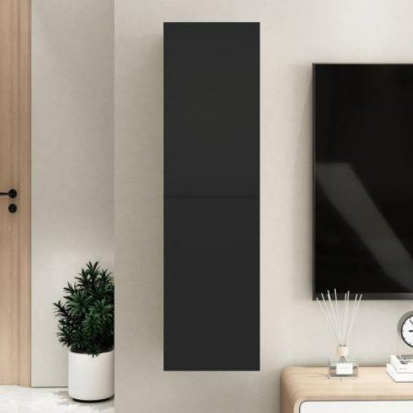 TV Cabinet Black 30.5x30x110 Cm Engineered Wood.