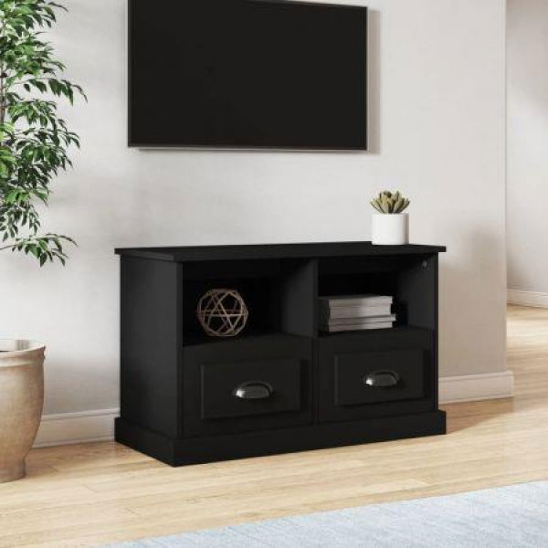 TV Cabinet Black 80x35x50 Cm Engineered Wood