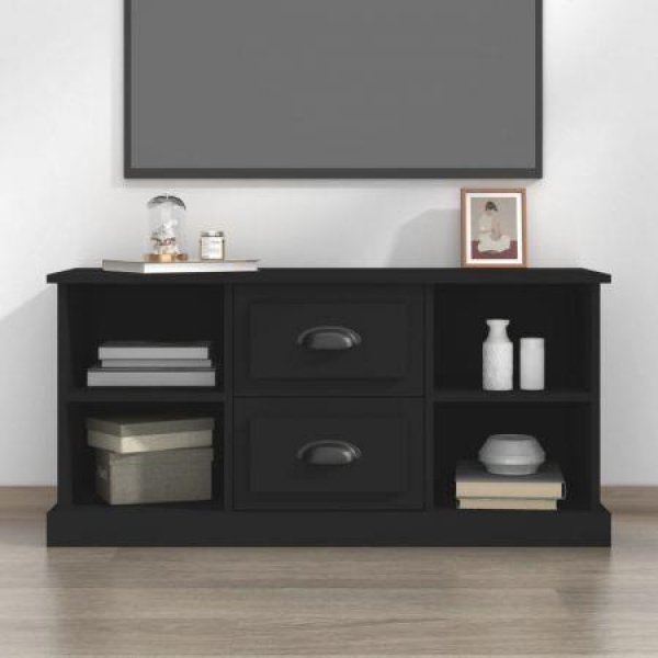 TV Cabinet Black 99.5x35.5x48 Cm Engineered Wood.