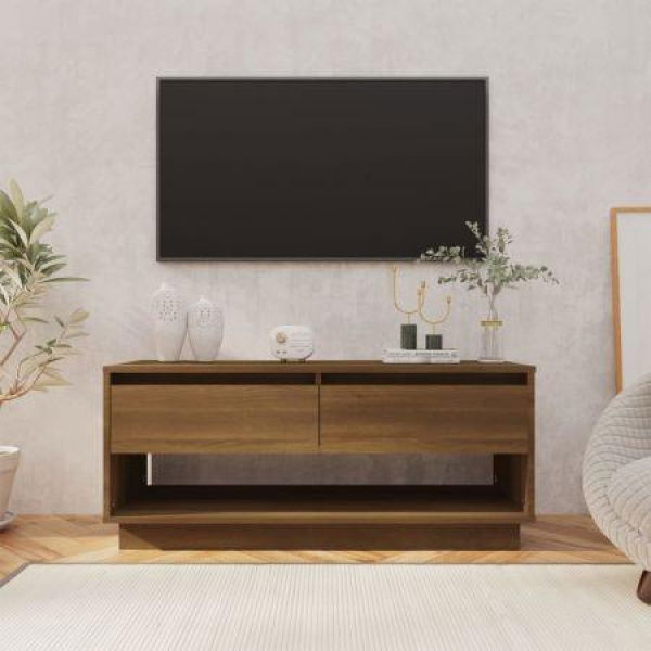 TV Cabinet Brown Oak 102x41x44 Cm Engineered Wood