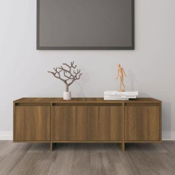 TV Cabinet Brown Oak 120x30x40.5 Cm Engineered Wood.