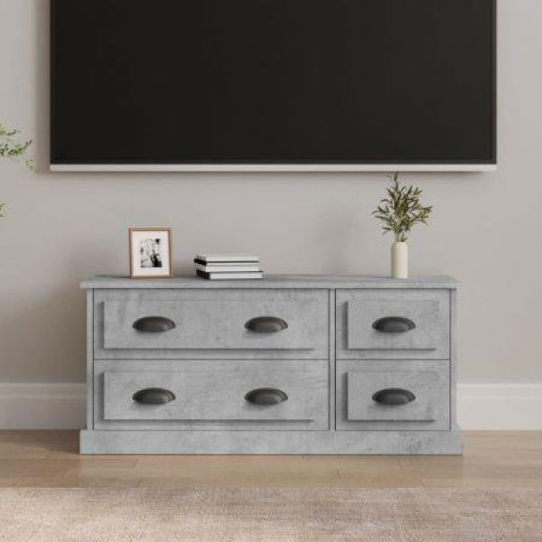 TV Cabinet Concrete Grey 100x35.5x45 Cm Engineered Wood.