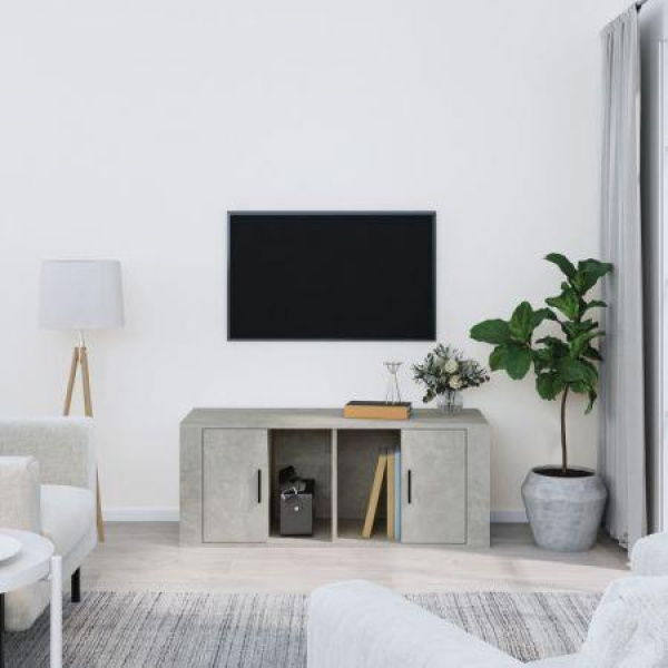 TV Cabinet Concrete Grey 100x35x40 Cm Engineered Wood