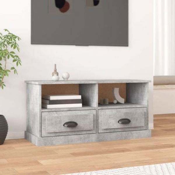 TV Cabinet Concrete Grey 93x35.5x45 Cm Engineered Wood.