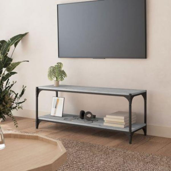 TV Cabinet Grey Sonoma 100x33x41 Cm Engineered Wood And Steel