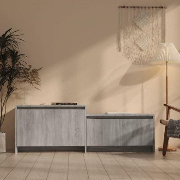 TV Cabinet Grey Sonoma 146.5x35x50 Cm Engineered Wood.