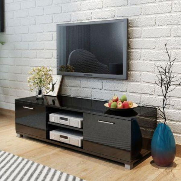 TV Cabinet High-gloss Black 120x40.3x34.7 Cm.