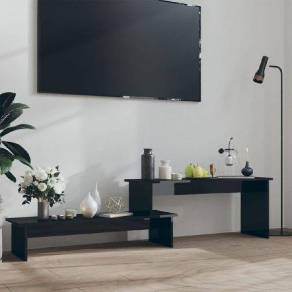 TV Cabinet High Gloss Black 180x30x43 Cm Engineered Wood