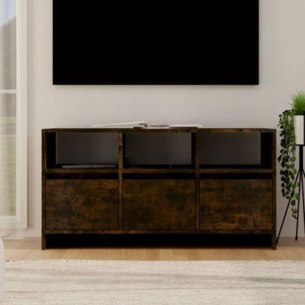 TV Cabinet Smoked Oak 102x37.5x52.5 Cm Engineered Wood.