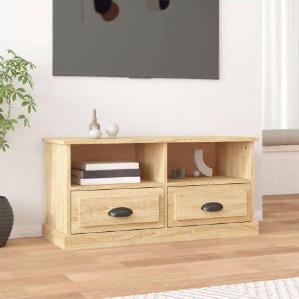 TV Cabinet Sonoma Oak 93x35.5x45 Cm Engineered Wood.