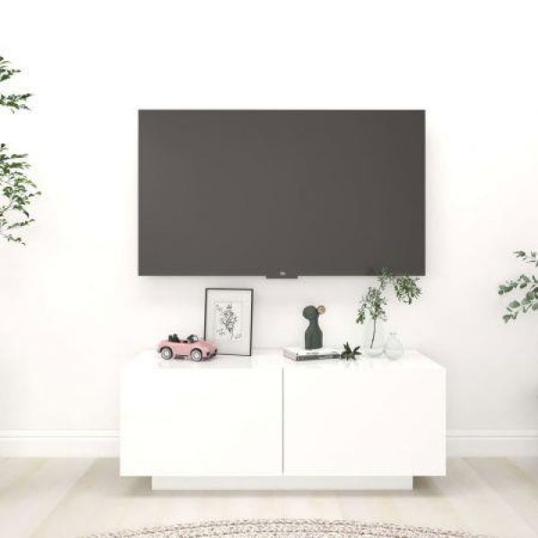 TV Cabinet White 100x35x40 Cm Engineered Wood