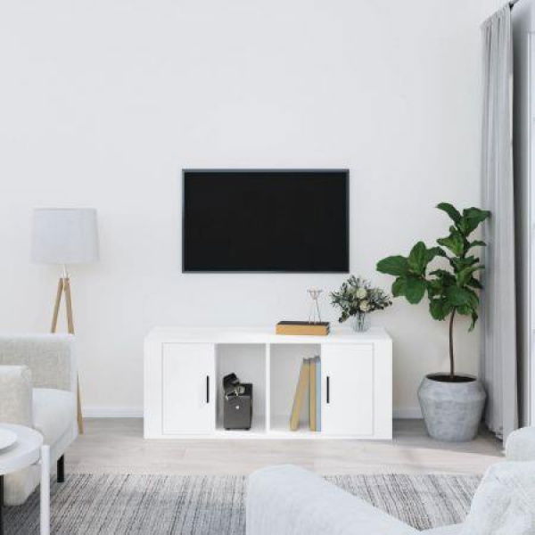 TV Cabinet White 100x35x40 Cm Engineered Wood