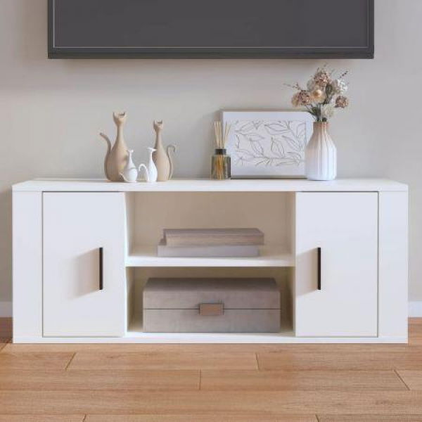 TV Cabinet White 100x35x40 Cm Engineered Wood