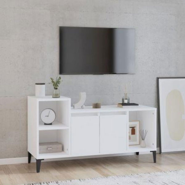 TV Cabinet White 100x35x55 Cm Engineered Wood