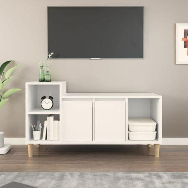 TV Cabinet White 100x35x55 Cm Engineered Wood