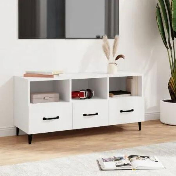 TV Cabinet White 102x35x50 cm Engineered Wood