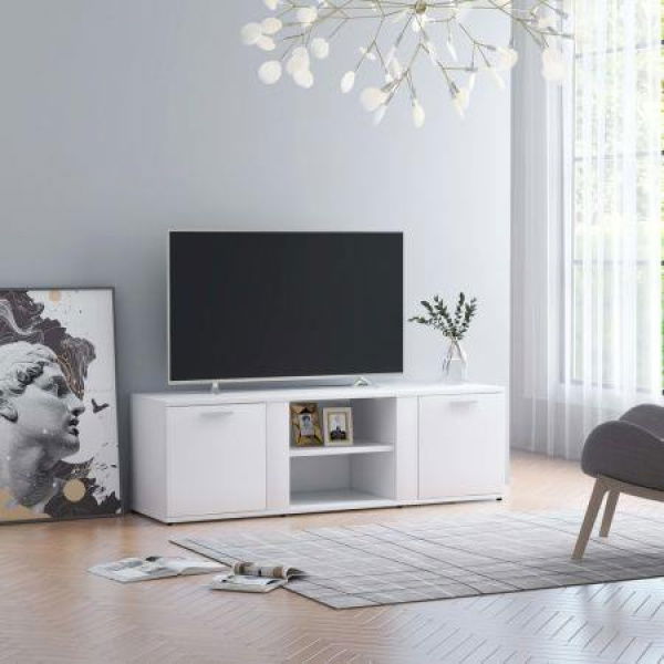 TV Cabinet White 120x34x37 Cm Chipboard