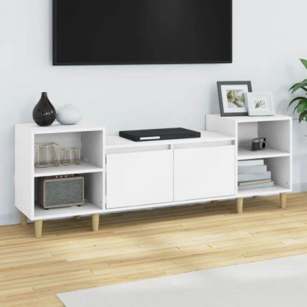 TV Cabinet White 160x35x55 Cm Engineered Wood