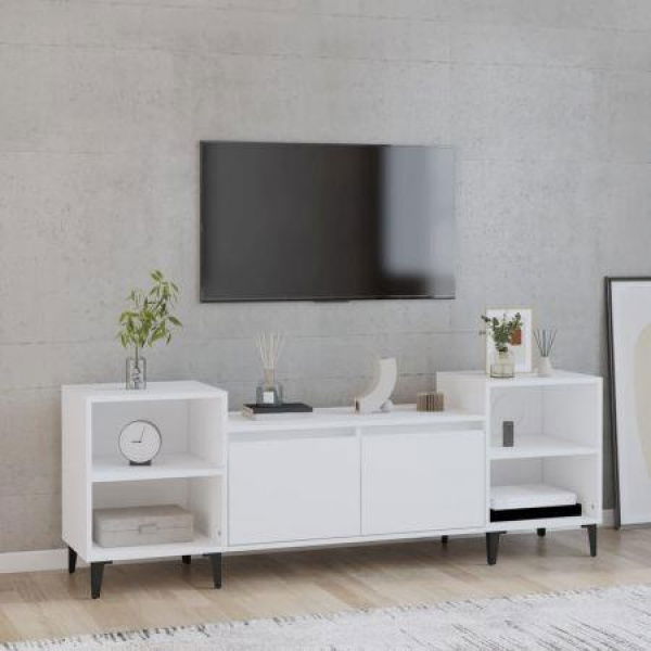 TV Cabinet White 160x35x55 Cm Engineered Wood