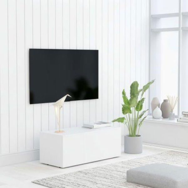 TV Cabinet White 80x34x30 Cm Chipboard