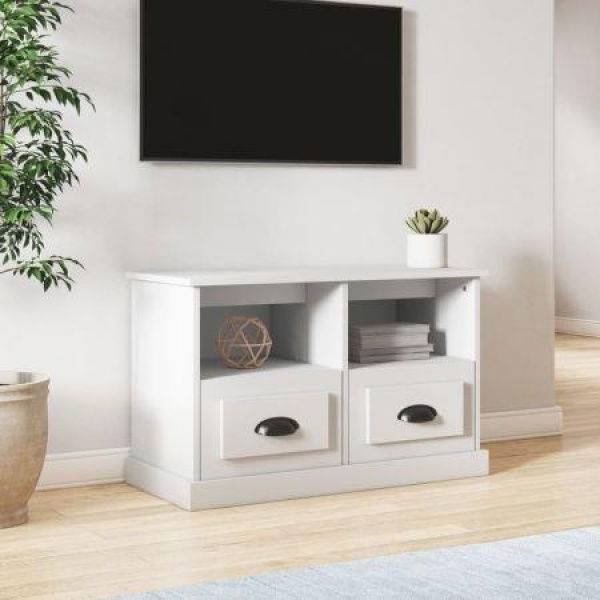 TV Cabinet White 80x35x50 Cm Engineered Wood