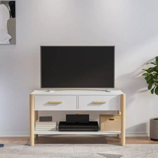 TV Cabinet White 82x38x45 Cm Engineered Wood