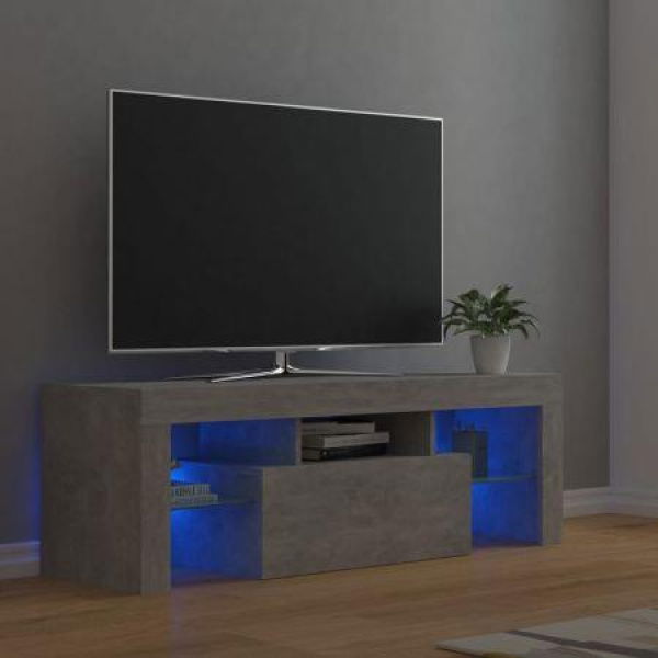 TV Cabinet With LED Lights Concrete Grey 120x35x40 Cm