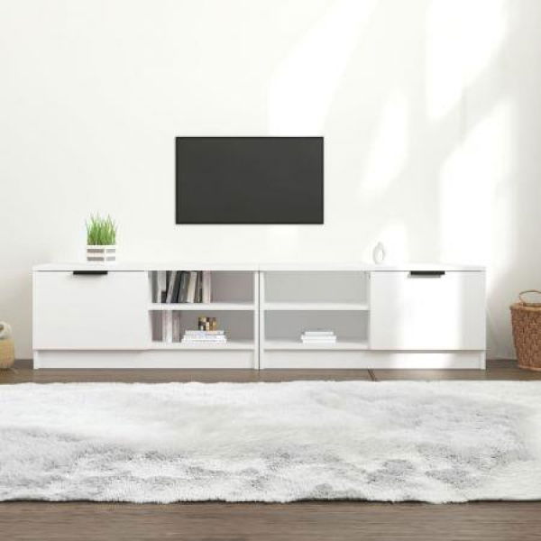 TV Cabinets 2 Pcs White 80x35x36.5 Cm Engineered Wood.