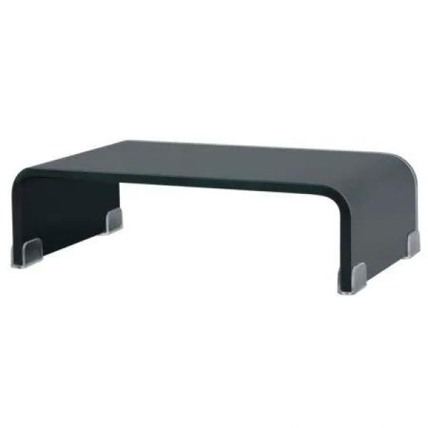 TV Stand/Monitor Riser Glass Black 40x25x11 cm