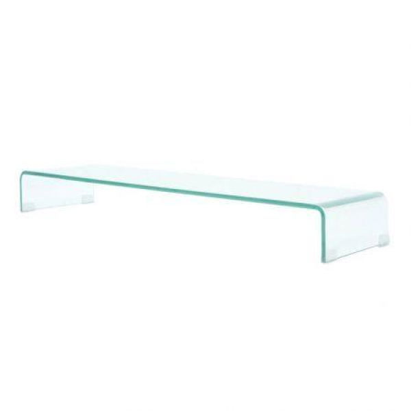 TV Stand/monitor Riser Glass Clear 100x30x13 Cm.