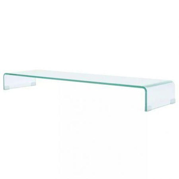 TV Stand/monitor Riser Glass Clear 120x30x13 Cm.