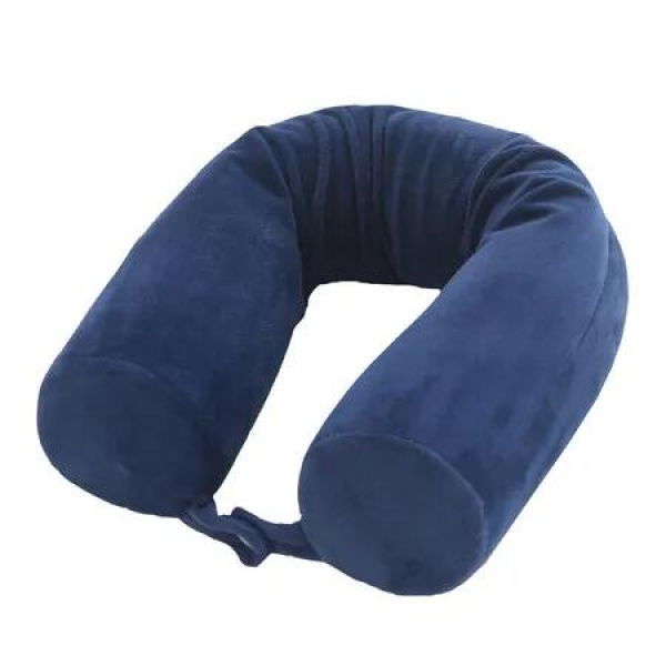 Twist Memory Foam Travel Pillow for Airplanes, Pillow for Neck Support, Chin, Lumbar and Leg, Adjustable, Bendable Neck Roll Pillow (Blue)