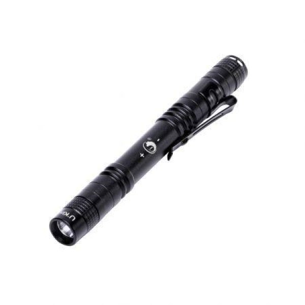 U`King Zq-X1014 Xpe Q5 600LM Mini Portable Pen Style Flashlight Torch 5500K Black.