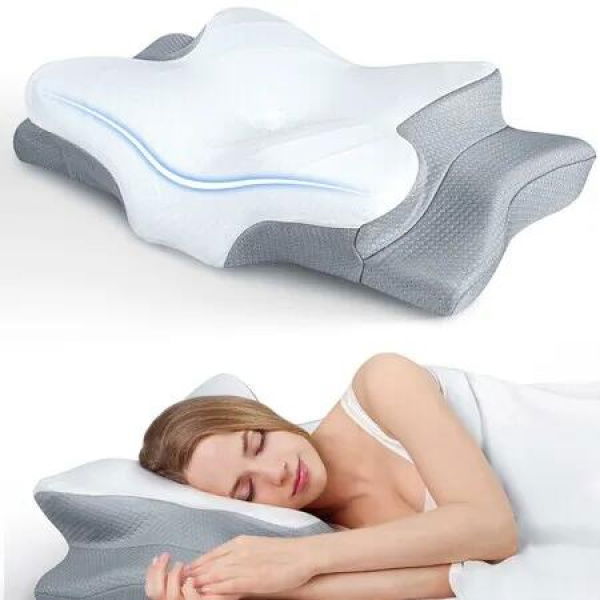 Ultra Cooling Adjustable Cervical Pillow: Optimal Neck Support and Comfort for All Sleepers (Memory Foam, Odorless, Ergonomic Contour)