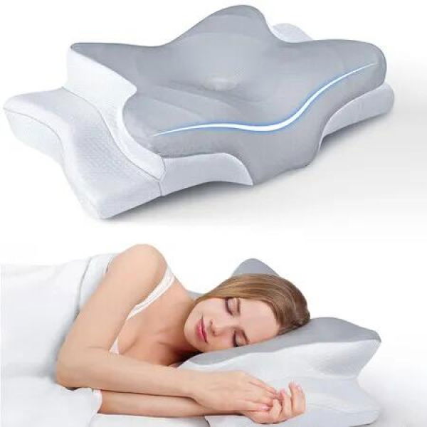 Ultra Cooling Pillow for Neck Support Adjustable Cervical Pillow with Cozy Sleeping and Odorless Ergonomic Contour Memory Foam