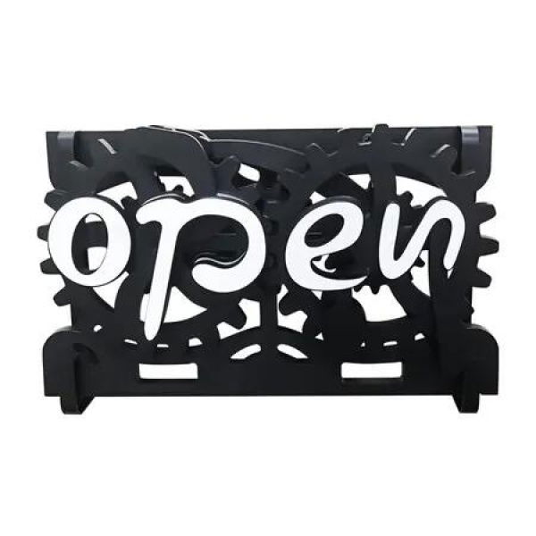 Ultra Manual Mechanical Gear Conversion, Double Sided Open/Close Business Sign Board (Suspension) for Restaurant, Bar, Hotels, Cafes