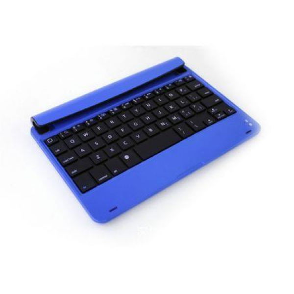 Ultra-Slim Aluminum Wireless Bluetooth Keyboard Smart Cover Case For IPad Mini - Blue