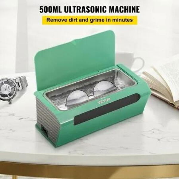 Ultrasonic Cleaner Ultrasound Cleaning Machine 500ML Green for Jewelry