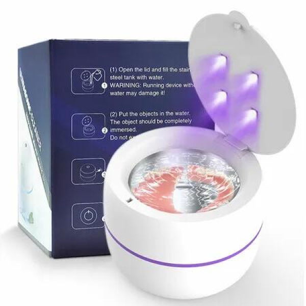 Ultrasonic Cleaner UV dental Aligner Retainer, Whitening Trays, Night Dental Mouth Guard, Jewelry Cleaner Toothbrush Head, Diamonds,Rings