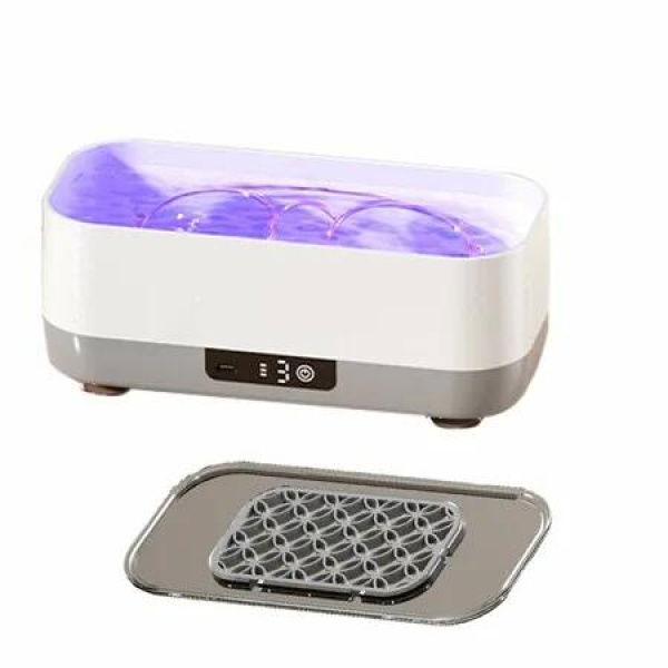 Ultrasonic Jewelry Cleaner 400ml Degree Denture Cosmetic Brush Cleaning Machine with 3 Modes For Jewelry Glasses Makeup Brush