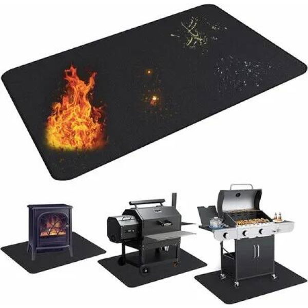 Under Grill Mat for Outdoor Grill,Double-Sided Fireproof Grill Pad,Indoor Fireplace/Fire Pit Mat,Oil-Proof Waterproof BBQ Protector(165*122cm)