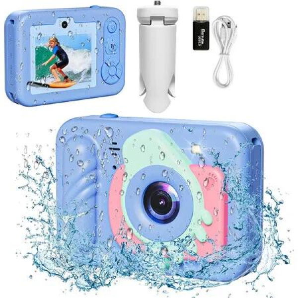 Underwater Camera, 48MP 5FT Waterproof Digital Camera, Autofocus Floatable Waterproof Camera with HD Screen, Foot Style
