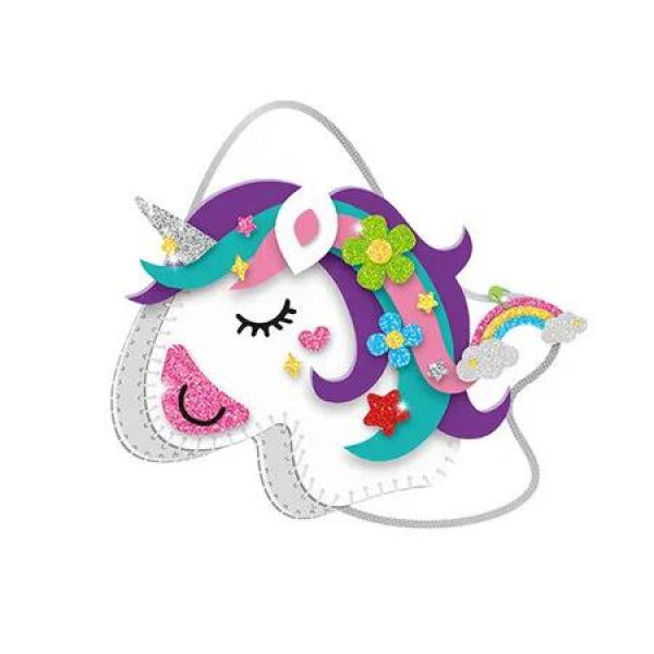Unicorn Felt Bag DIY Hand Sewing Set Easy Sewing Kit for Kids Beginners Fun Arts and Crafts Toy Gift for Girls Boys