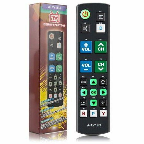 Universal Big Button TV Remote Replacement,Compatible with All Samsung/VIZIO/LG/Sony/Philips Smart TVs and More