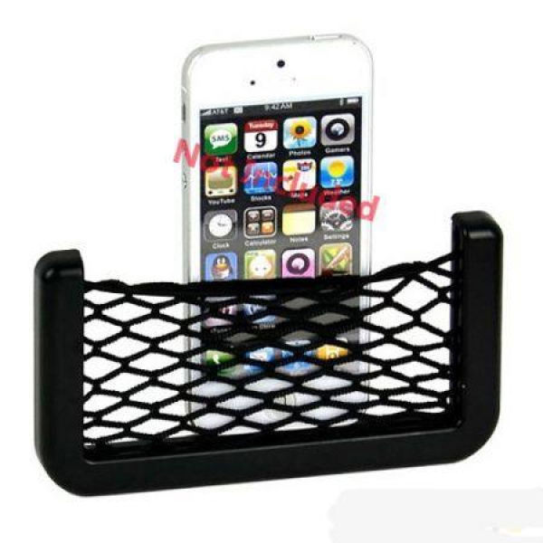 Universal Car Seat Side Back Storage Net Bag Phone Holder Organizer Black