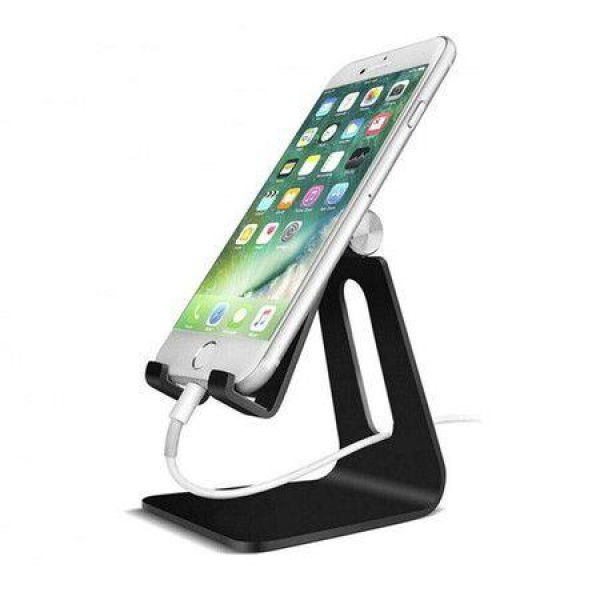 Universal Cell Phone Holder Desktop Mount Non-slip Mobile Phone Stand For Phone Pad Tablet (Black)