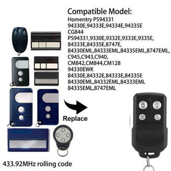 Universal Garage Door Remote For Liftmaster 94335E Garage Remote Control Chamberlain Motorlift 1A6518 1A5639-7 84335E 84335EML Gate Door Opener